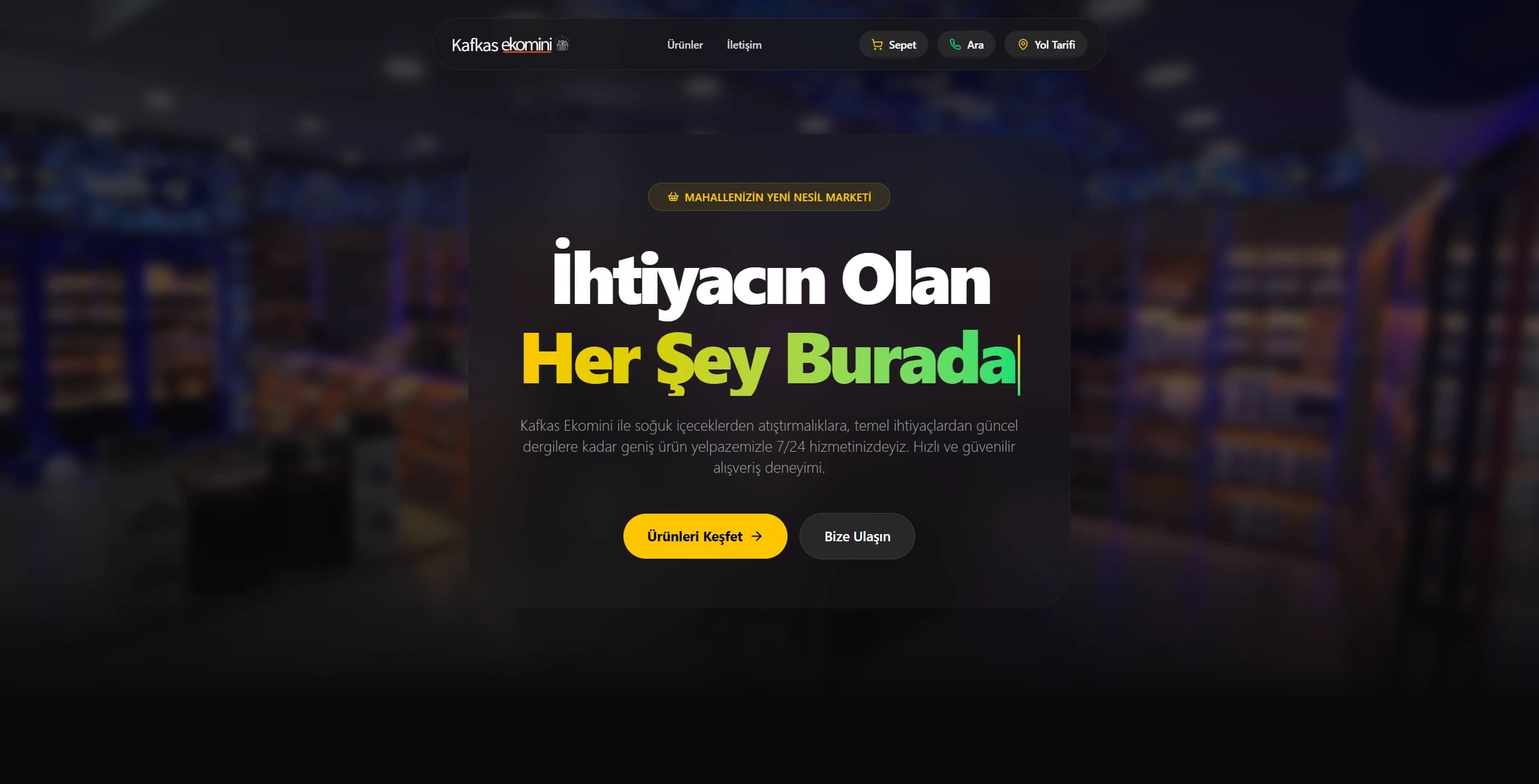 Kafkas Ekomini web sitesi ekran görüntüsü
